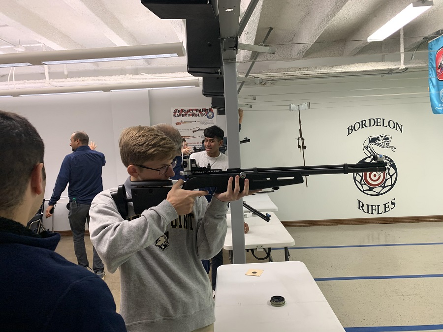 Nathan Stave puts a few rounds downrange at the 2019 Turkey Shoot.