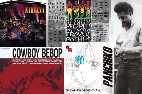 Album Covers From: Nirvana, A Tribe Called Quest, Willie Wright, Panchiko, Cowboy Bepop